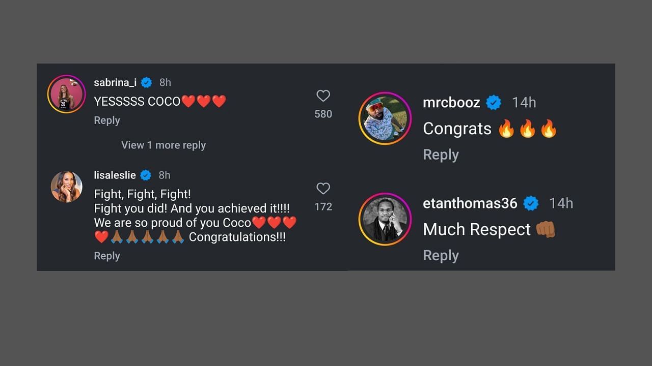 Basketball stars congratulate Gauff on her career milestone. (Credits: @cocogauff/Instagram)
